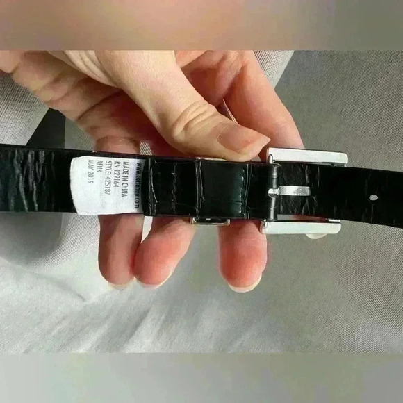 Anne Klein Women’s Synthetic Leather Black Snakeskin Pattern  Belt Medium - Picture 13 of 13